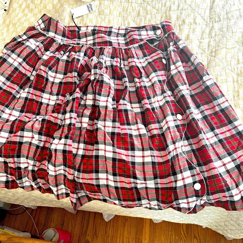 Unique Vintage Red and White Bubble Mini Skirt